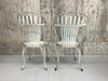 Set Lightest Grey Metal Garden 2 Chairs + 2 Carvers plus Circular Table