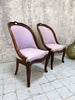 Pair Decorative Lilac French Wooden Framed Chairs to reupholster