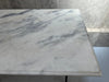 White Bevelled Marble Rectangular Bistro Table