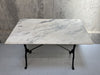 White Bevelled Marble Rectangular Bistro Table