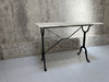 White Bevelled Marble Rectangular Bistro Table