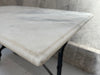 White Bevelled Marble Rectangular Bistro Table