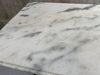 White Bevelled Marble Rectangular Bistro Table