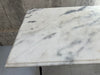 White Bevelled Marble Rectangular Bistro Table