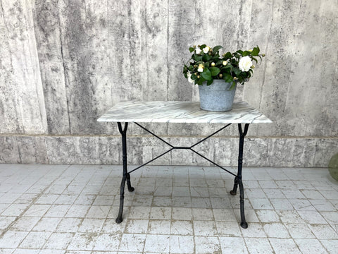 105cm x 60.5cm White Marble Top Kitchen Bistro Table