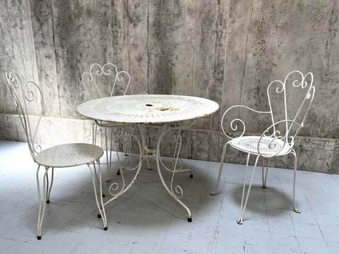 Metal Garden Table and Three Chair Set