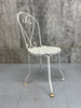 Painted White Metal Garden Circular Table and 4 Chairs