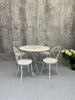 Painted White Metal Garden Circular Table and 4 Chairs