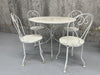 Painted White Metal Garden Circular Table and 4 Chairs