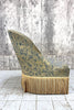 Jacquard Mid Century Crapaud Tub / Nursing Chair to Reupholster with Tapered Legs to Reupholster