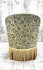 Jacquard Mid Century Crapaud Tub / Nursing Chair to Reupholster with Tapered Legs to Reupholster