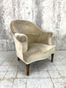 Mid Century, Mushroom Coloured, Velvet Crapaud Tub Chair to reupholster