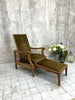 Reclining Morris Chair with Extendable Self Storing Footrest Gold/Mustard Velvet