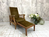 Reclining Morris Chair with Extendable Self Storing Footrest Gold/Mustard Velvet