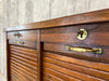 1920's Solid Oak Double Tambour Filing Cabinet