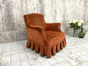 Napoleon III Orange Velvet Armchair