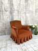 Napoleon III Orange Velvet Armchair