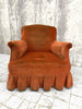 Napoleon III Orange Velvet Armchair