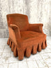 Napoleon III Orange Velvet Armchair