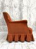 Napoleon III Orange Velvet Armchair