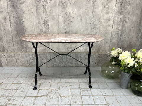 Oval Pink Marble Kitchen Bistro Table