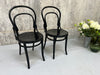 Pair Round Back Ebonised Bentwood French Bistro Chairs
