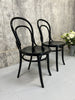 Pair Round Back Ebonised Bentwood French Bistro Chairs