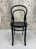 Pair Round Back Ebonised Bentwood French Bistro Chairs