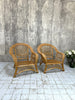 Large Pair of Mid Century Wicker Armchairs