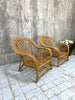 Large Pair of Mid Century Wicker Armchairs