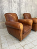 Pair of French Leather Club Chairs