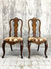 Pair 19th Century Marquetry Dining Chairs