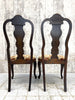 Pair 19th Century Marquetry Dining Chairs