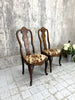 Pair 19th Century Marquetry Dining Chairs