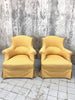 Pair of Yellow Napoleon III Turned Leg Armchairs to reupholster