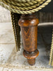 Pair of Red Jaquard Napoleon III Turned Leg Armchairs