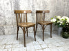 Pair Saddle Back Cafe Chairs