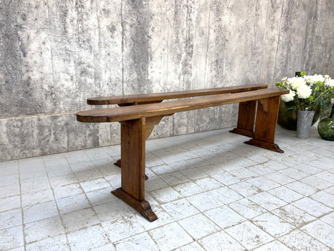 Pair of 192cm Long Solid Oak French Benches