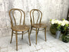 Pair Thonet No 25 Style Round Back Bentwood Bistro Dining Chairs