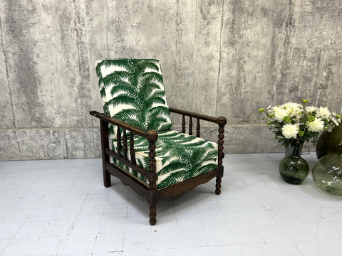 Palm Fronds Reclining Morris Chair to Reupholster