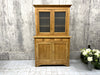 Pine Two Piece Dresser with Frosted Glazed Cabinets and Cupboard Storage