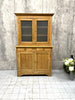 Pine Two Piece Dresser with Frosted Glazed Cabinets and Cupboard Storage