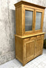 Pine Two Piece Dresser with Frosted Glazed Cabinets and Cupboard Storage