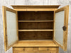 Pine Two Piece Dresser with Frosted Glazed Cabinets and Cupboard Storage