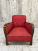 Individual Red Art Deco Armchair to reupholster