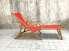 Mid Century 1950's Red Deck Chair with Footrest