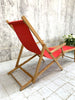Mid Century 1950's Red Deck Chair with Footrest