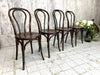 Set of Four Fischel Round Back Bentwood French Bistro Chairs