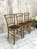 Set of 3 Bistro Chairs with Original Leather Seat Pad