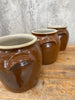 Set of Three Brown French Confit Pots